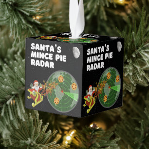 Santa's Mince Pie Radar Cube Ornament