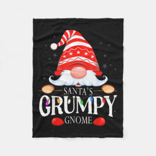 Santa's Mpy Gnome Matching Christmas Pajama Fleece Blanket