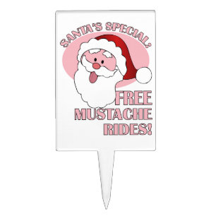 Santa's Mustache Rides cake topper