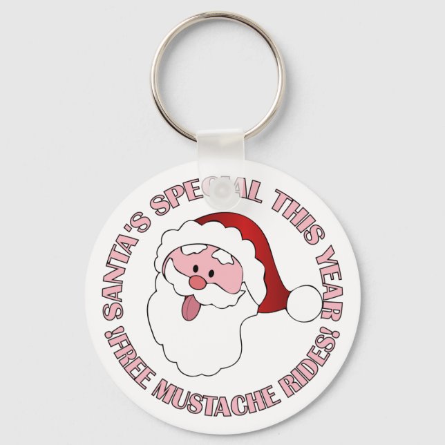 Santa's Mustache Rides key chain (Front)