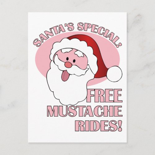 Santas Mustache Rides postcard