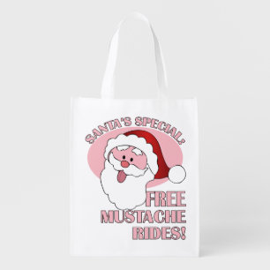 Santa's Mustache Rides reusable bag