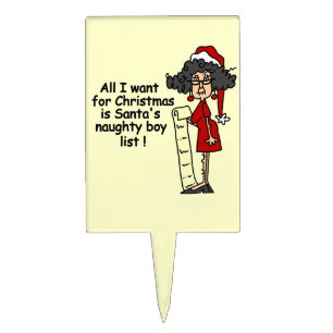 Santa's Naughty Boy List Cake Topper