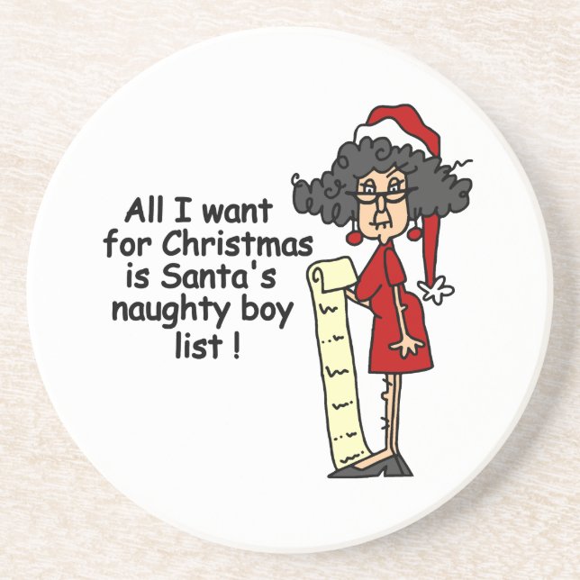 Santa's Naughty Boy List Coaster (Front)
