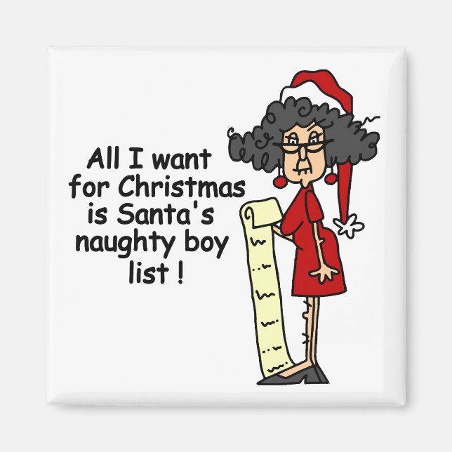 Santa's Naughty Boy List Magnet (Front)