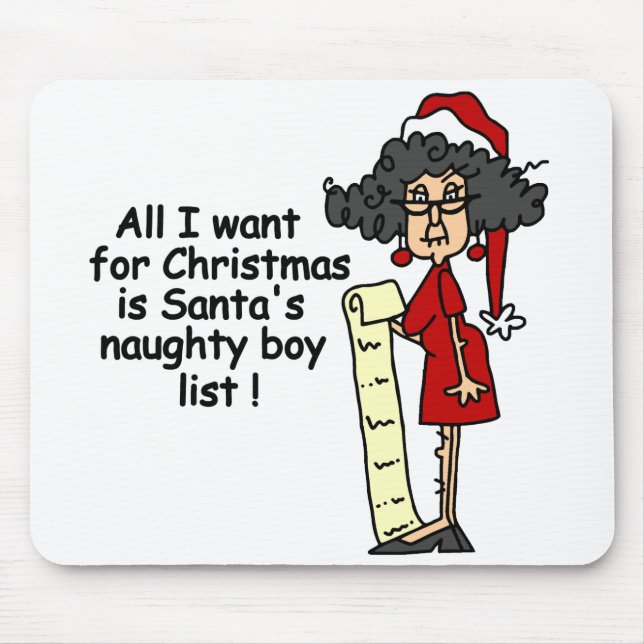 Santa's Naughty Boy List Mouse Pad (Front)