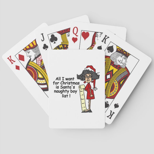 Santa's Naughty Boy List Poker Cards (Back)