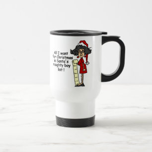 Santa's Naughty Boy List Travel Mug