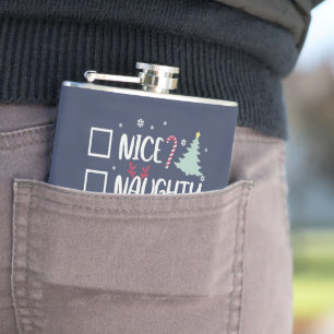 Santa's Naughty (Drunk) List - Funny Christmas Flask
