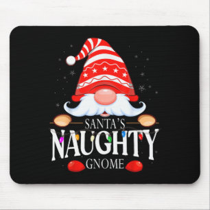 Santa's Naughty Gnome Matching Christmas Pajama Mouse Pad