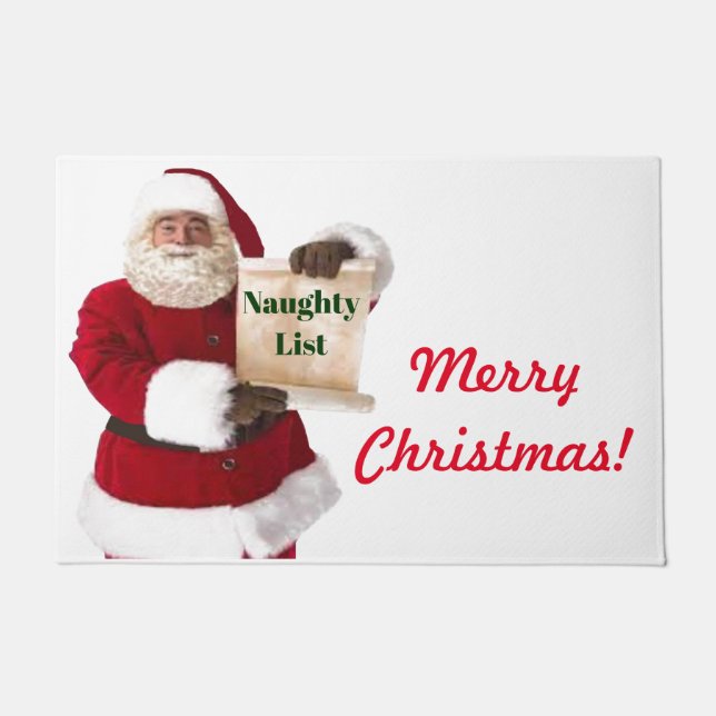 Santa's Naughty List Door Mat (Front)