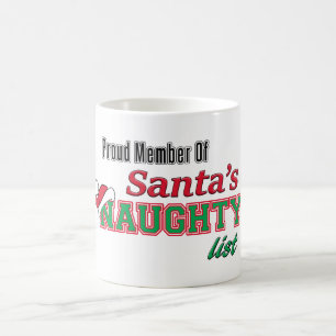 Santa's Naughty List Funny Christmas Mug