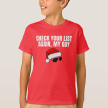 Santa's Naughty List Kids Funny Christmas T-Shirt
