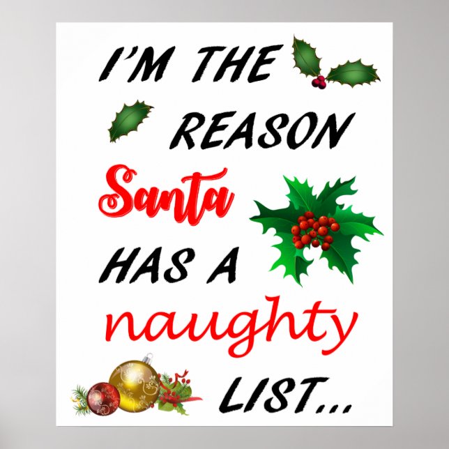 Santa's Naughty List Poster (Front)