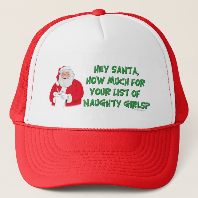 Santa's Naughty List Trucker Hat (Front)