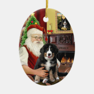 Santas new- Bernese Mountain Dog Puppy (L) Ceramic Ornament