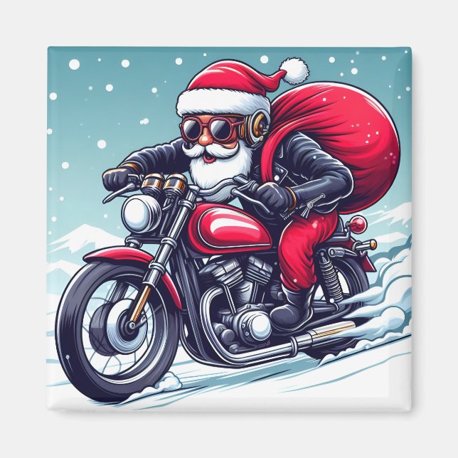 Santa's New Boat - Christmas humor Magnet (Front)