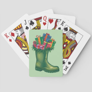 Santa's New Boots Poker Cards