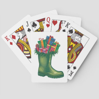 Santa's New Boots Poker Cards