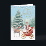 Santa's New Sleigh Faux Embroidery Merry Christmas Card<br><div class="desc">Santa's New Sleigh Merry Christmas Card.    Enjoy the season and this fun holiday card and the embroidery effect. It is cheerful and a unique way to say Happy Holidays!  All easy to personalize. Any design questions,  just send a message and we'll be delighted to assist.</div>