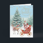 Santa's New Sleigh Faux Embroidery Merry Christmas Card<br><div class="desc">Santa's New Sleigh Merry Christmas Card.    Enjoy the season and this fun holiday card and the embroidery effect. It is cheerful and a unique way to say Happy Holidays!  All easy to personalize. Any design questions,  just send a message and we'll be delighted to assist.</div>