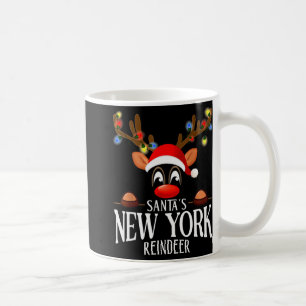 Santas New York Reindeer Funny Xmas Matching Pjs Coffee Mug