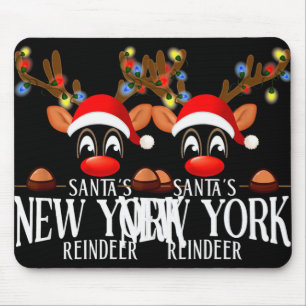 Santas New York Reindeer Funny Xmas Matching Pjs T Mouse Pad