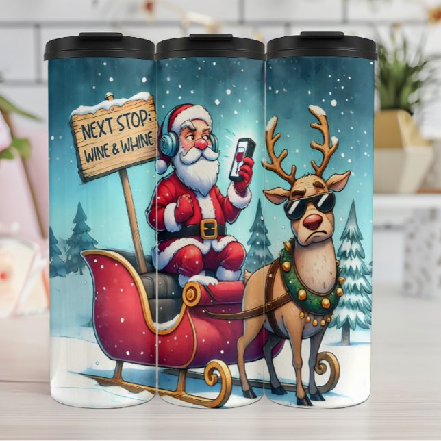 Santa's Next Stop Wine Thermal Tumbler (Creator Uploaded)