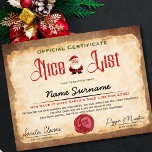 Santa's Nice List Certificate Christmas Kids Gift<br><div class="desc">Santa's Nice List Certificate Christmas Kids Gift</div>