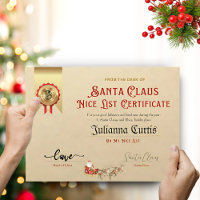 Santa's Nice List Certificate Invitation