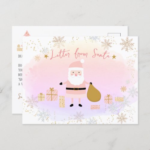 Santas Nice List for Kids Letter from Santa Holiday Postcard