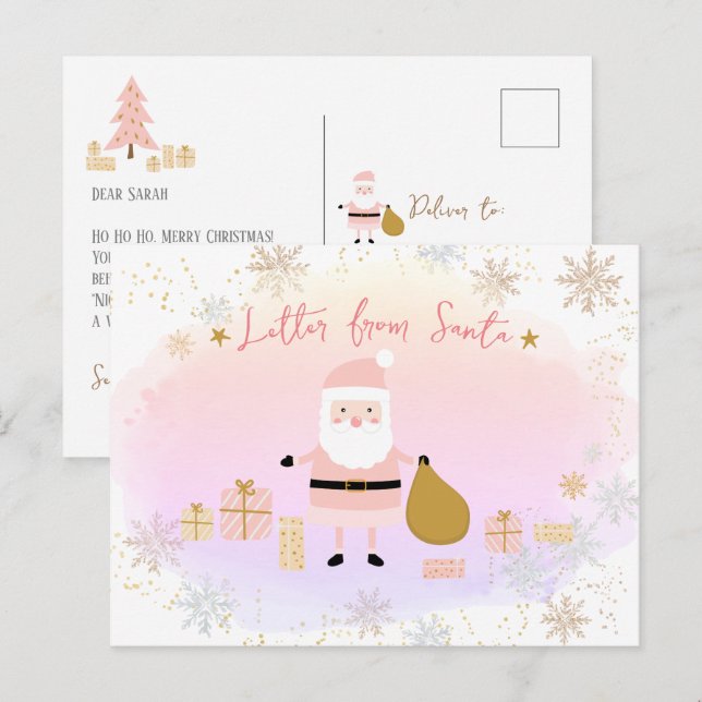 Santa's Nice List for Kids, Letter from Santa Holiday Postcard (Front/Back)