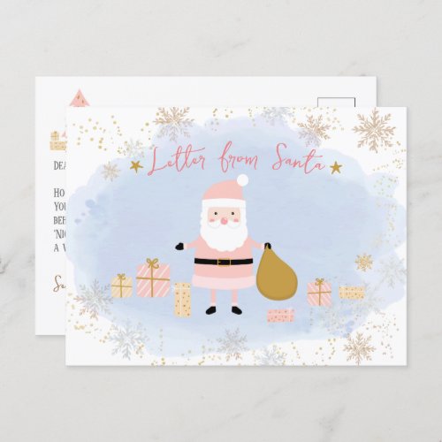 Santas Nice List for Kids Letter from Santa Holiday Postcard