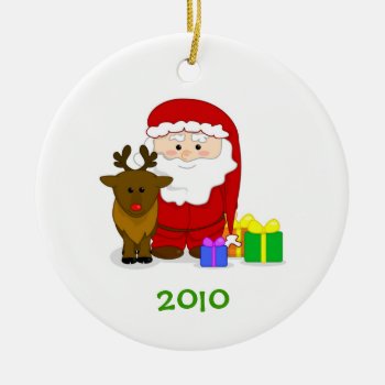 Santa's Nice List Ornament With Customizable Year by IndiaL at Zazzle