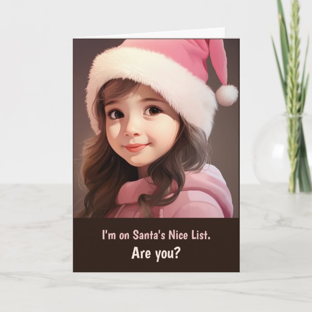 Santa's Nice List Photo Christmas Card (Front)