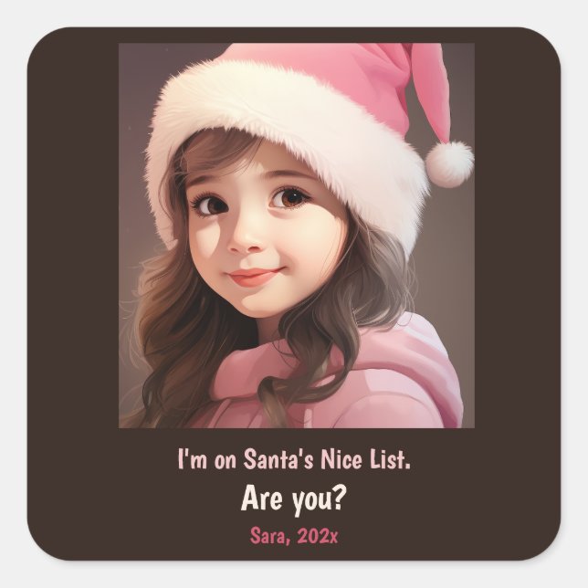 Santa's Nice List Photo Sticker (Front)