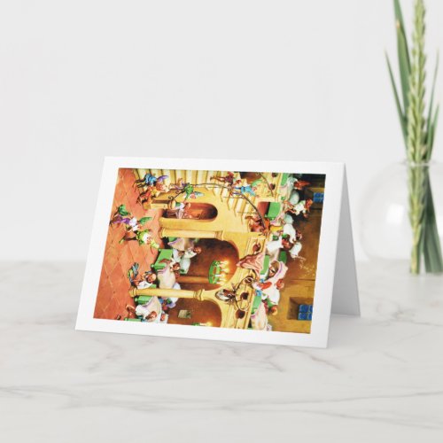 Santas North Pole Elf Dormitory Holiday Card