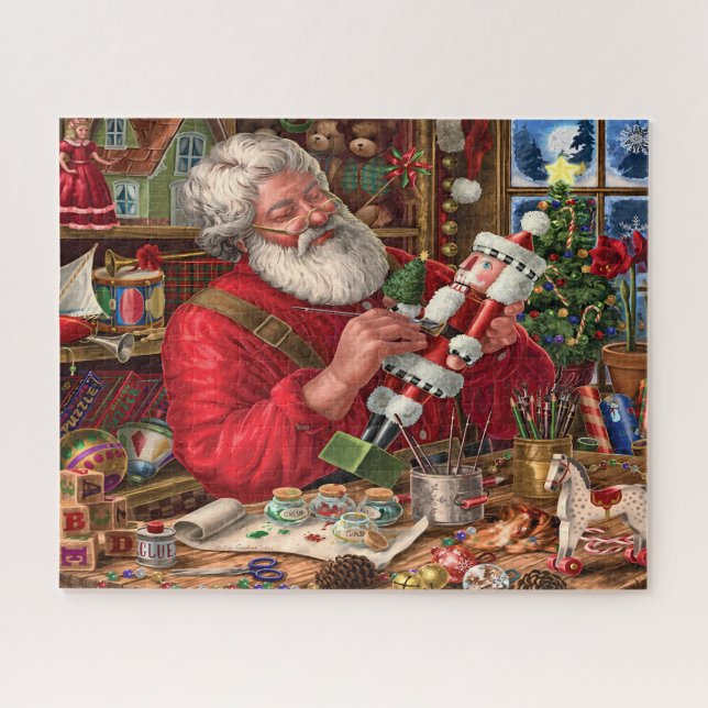 Santa's Nutcracker Painting in His Workshop Jigsaw Puzzle (Horizontal)