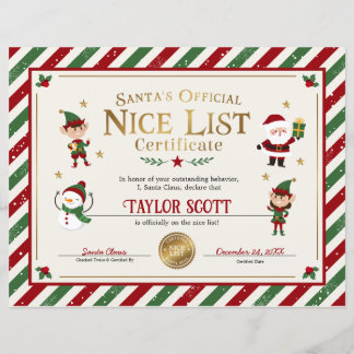 Santa's Official Nice List Certificate