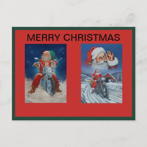 Santas on Motorcycles Postcard