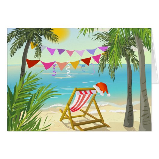 Santa's on Vacation - Beach Christmas 4 x 5 Cards (Front Horizontal)