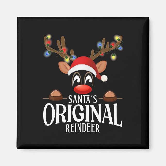 Santa's Original Reindeer Funny Xmas Matching Pjs  Magnet (Front)