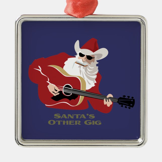 Santa's Other Gig Metal Ornament (Front)