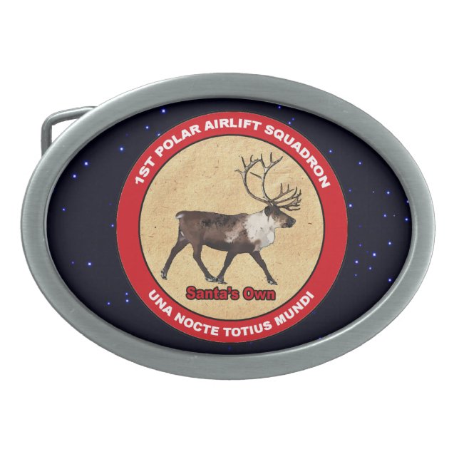 Santa's Own - 1st Polar Airlift Squadron Belt Buckle (Front)