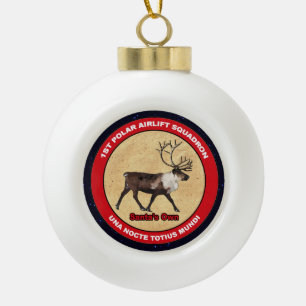 Santa's Own - 1st Polar Airlift Squadron Ceramic Ball Christmas Ornament