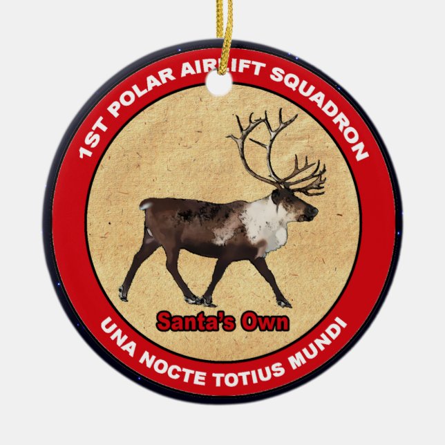 Santa's Own - 1st Polar Airlift Squadron Ceramic Ornament (Front)