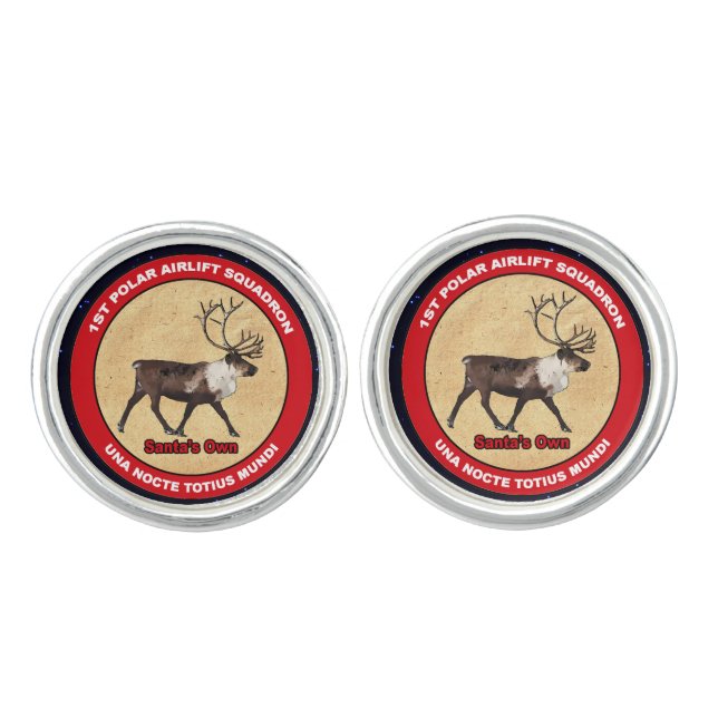 Santa's Own - 1st Polar Airlift Squadron Cufflinks (Front)