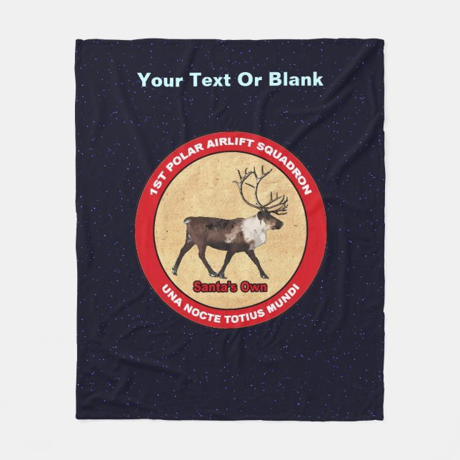 Santa's Own - 1st Polar Airlift Squadron Fleece Blanket (Front)