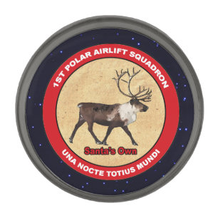Santa's Own - 1st Polar Airlift Squadron Gunmetal Finish Lapel Pin