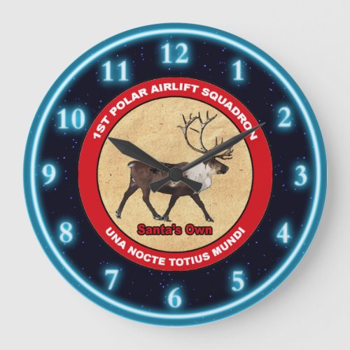 Santas Own _ 1st Polar Airlift Squadron Large Clock